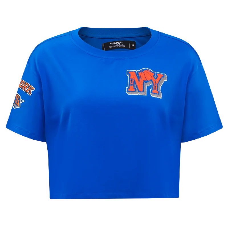 NBA NEW YORK KNICKS MASHUP WOMEN'S BOXY TEE (ROYAL BLUE) Casual Formal Business