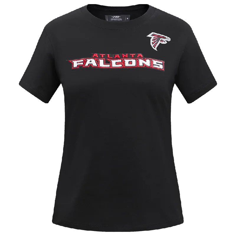 NFL ATLANTA FALCONS CLASSIC WOMEN'S SJ SLIM FIT TEE (BLACK) Houndstooth Herringbone Solid