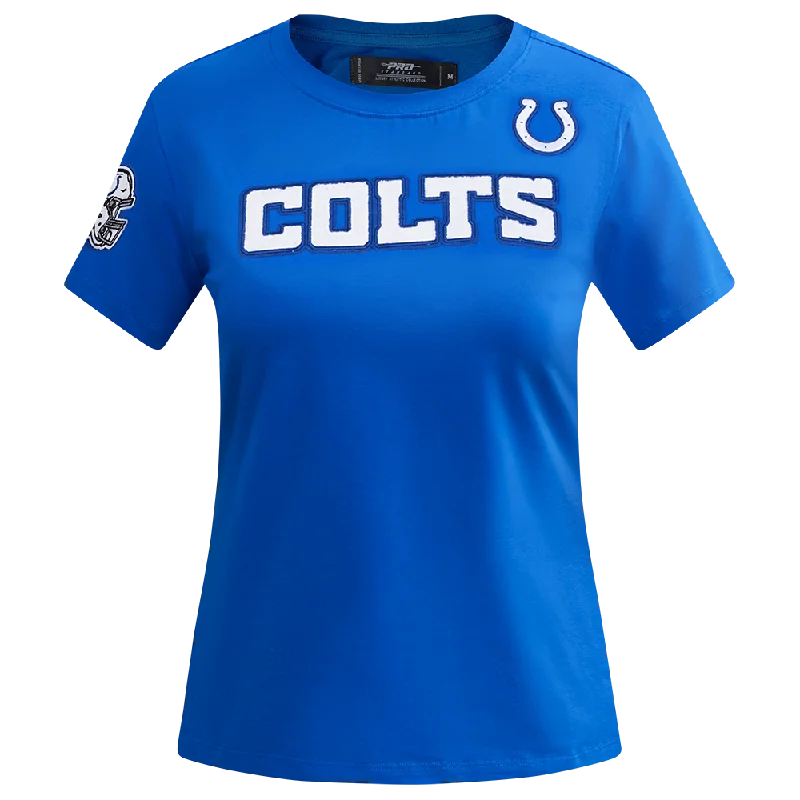 NFL INDIANAPOLIS COLTS CLASSIC WOMEN'S SJ SLIM FIT TEE (ROYAL BLUE) Anti-Pilling Machine Wash Handmade