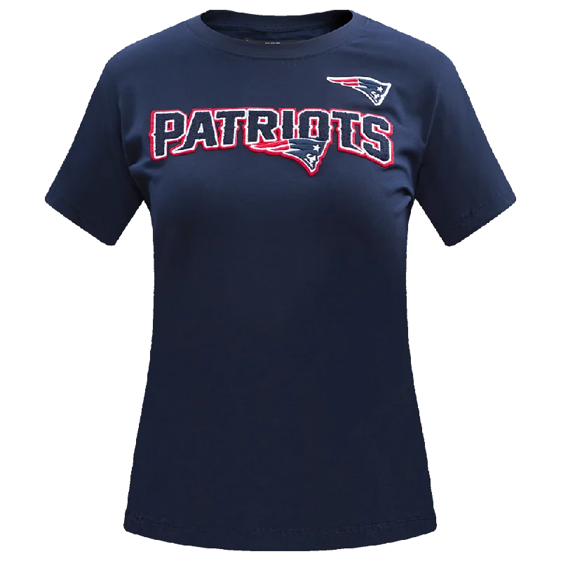 NFL NEW ENGLAND PATRIOTS CLASSIC WOMEN'S SJ SLIM FIT TEE (MIDNIGHT NAVY) Satin Blend Silk Blend Wool Blend