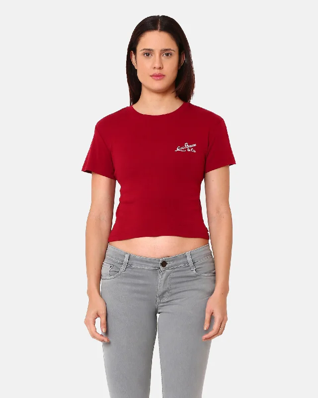 Essential T-Shirt in Sundried Tomato Zippered Front Buttoned Front Snap Front