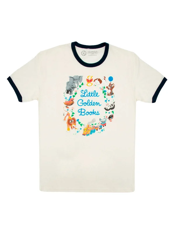 Little Golden Books Unisex Ringer T-Shirt Polka Dot Checkered Tartan