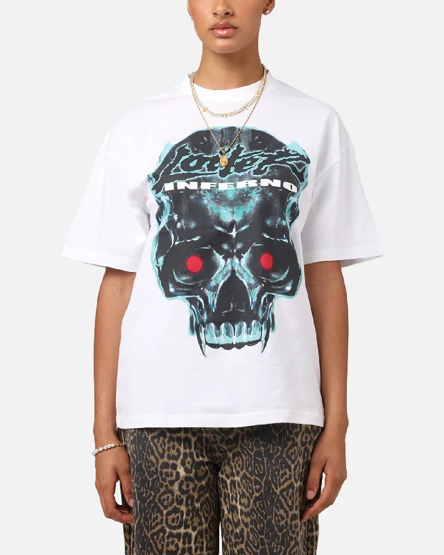 Loiter Inferno Drop T-Shirt White Print Jacquard Patchwork