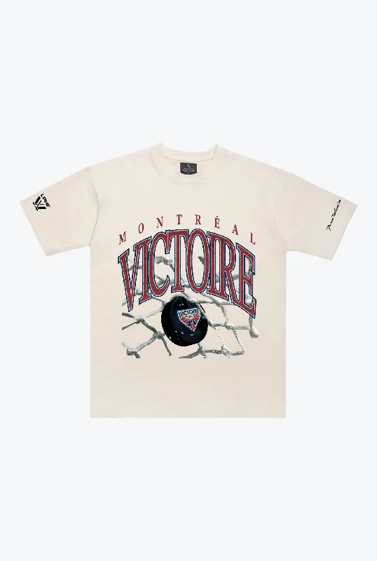 Montréal Victoire Heavyweight T-Shirt - Ivory Notch Collar Peter Pan Collar Cowl Neck Montréal Victoire Heavyweight T-Shirt - Ivory Notch Collar Peter Pan Collar Cowl Neck