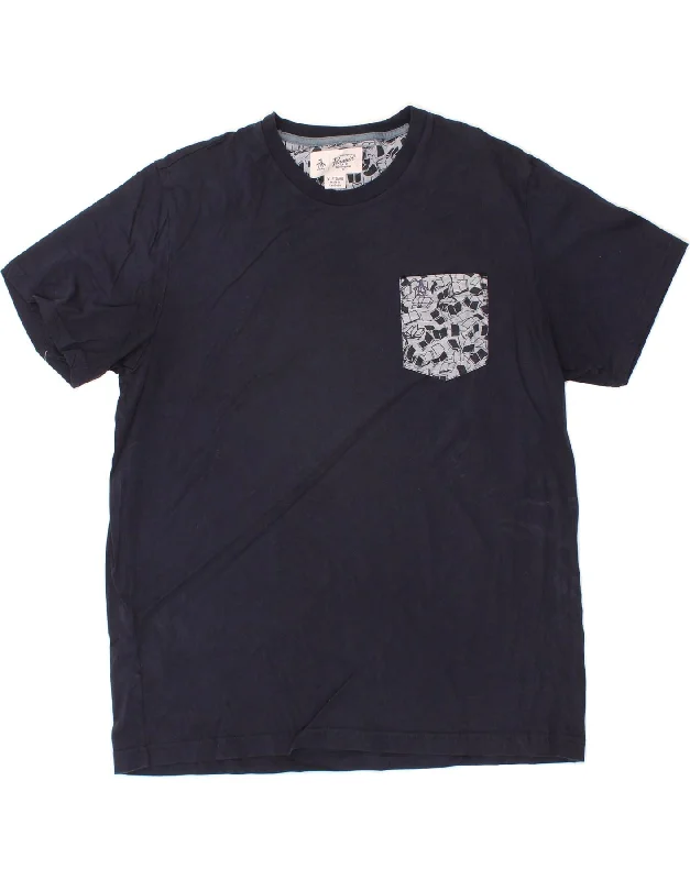 PENGUIN Womens T-Shirt Top UK 18 XL Navy Blue Cotton Front Pockets Side Pockets Patch Pockets PENGUIN Womens T-Shirt Top UK 18 XL Navy Blue Cotton Front Pockets Side Pockets Patch Pockets