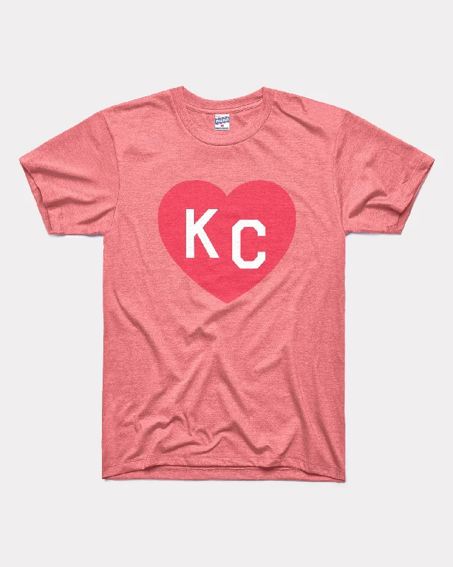 Pink & Red Unisex KC Heart T-Shirt Front Pockets Side Pockets Patch Pockets