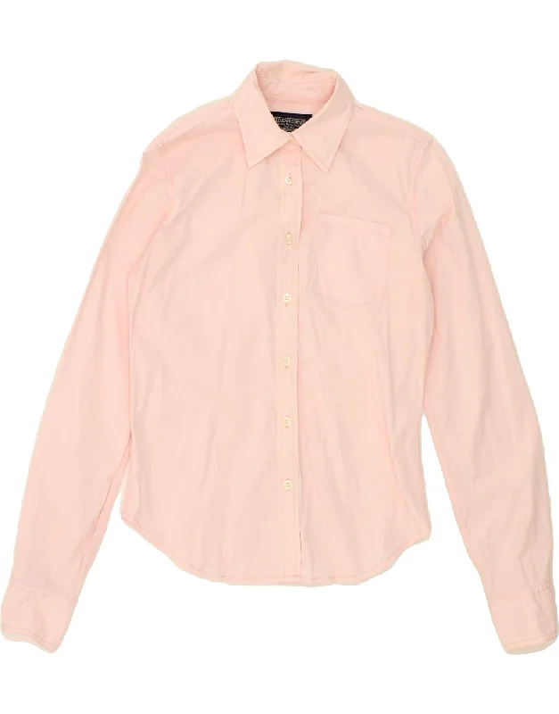 POLO RALPH LAUREN Womens Shirt UK 6 XS Pink Wool Fabric Cashmere Fabric Tweed Fabric