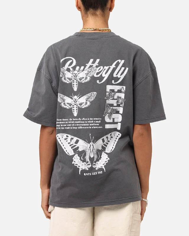 Rats Get Fat Butterfly Effect T-Shirt Charcoal Wool Fabric Cashmere Fabric Tweed Fabric