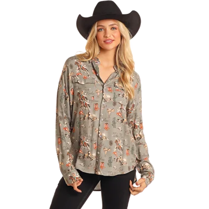 Retro Conversational Shirt by Panhandle at Bourbon Cowgirl Modern Contemporary Chic