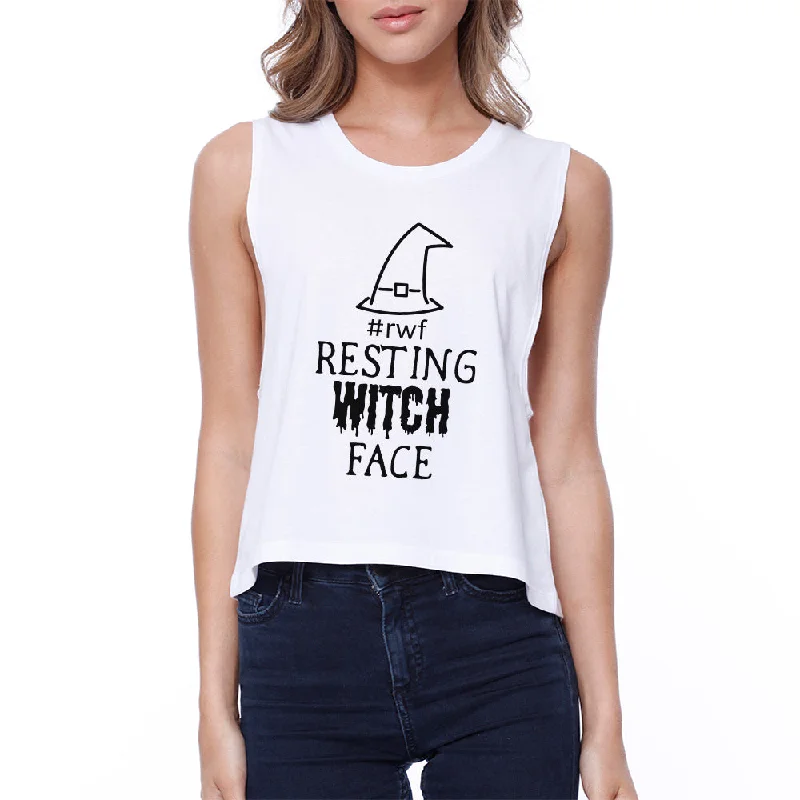 Rwf Resting Witch Face Womens White Crop Top Notch Collar Peter Pan Collar Cowl Neck Rwf Resting Witch Face Womens White Crop Top Notch Collar Peter Pan Collar Cowl Neck