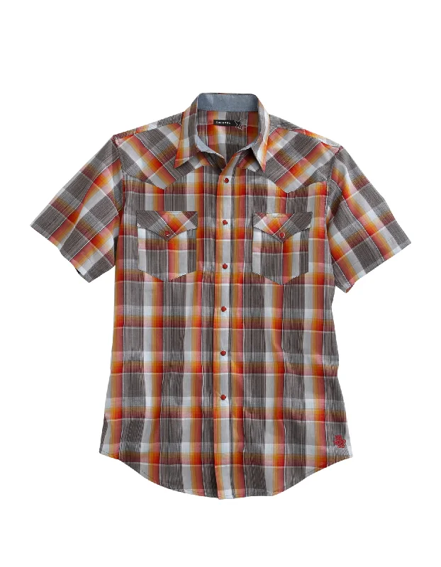 Tin Haul Mens Multi-Color 100% Cotton Rusty Plaid S/S Shirt Cashmere Blend Cotton Blend Poly Blend