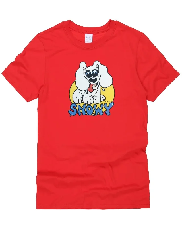 Vintage 70s Snowy the Dog Vinyl Transfer T-Shirt Graphic T-Shirt Round Neck Polyester