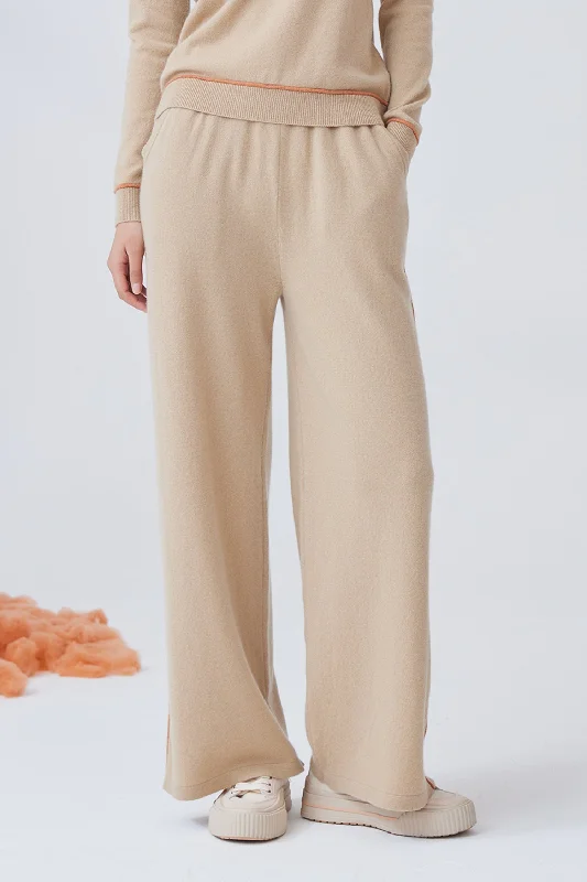 Women's knit cashmere straight trousers Trousers Yoga Stretchy