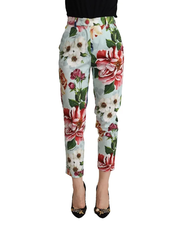 Dolce & Gabbana  Women's Floral Print Trousers Trousers fashionable trendy