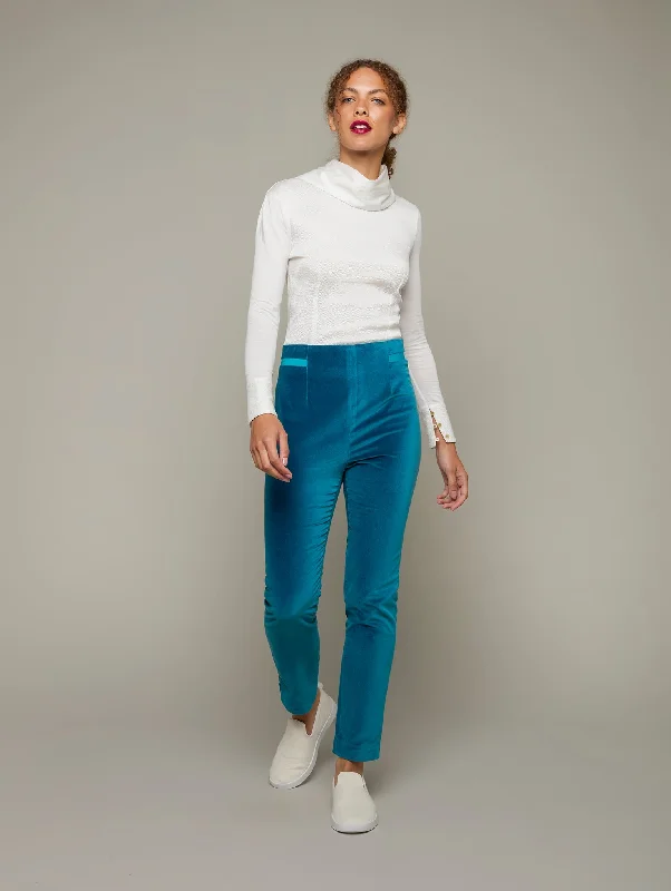 BUD | High-Waist Velvet Trousers Trousers Flared Retro