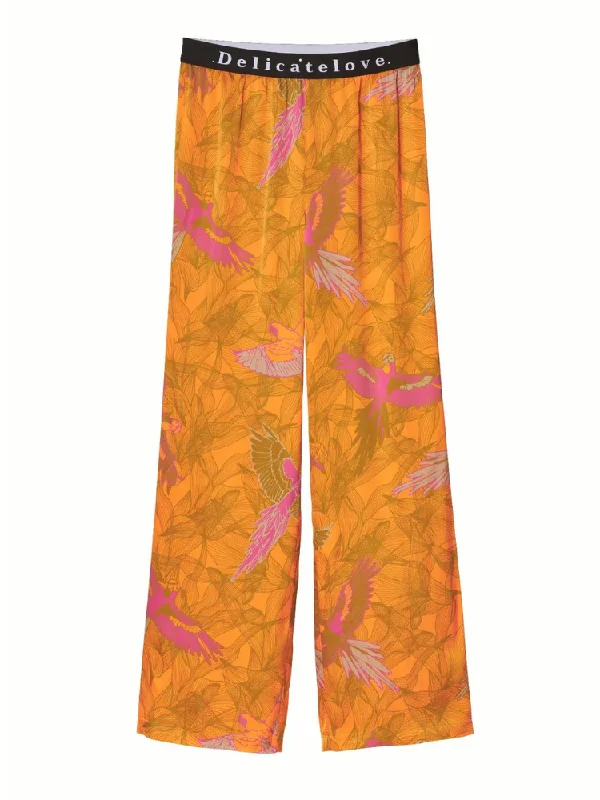 Delicate Love Lalu Parrot Trousers Orange Trousers Brand Named