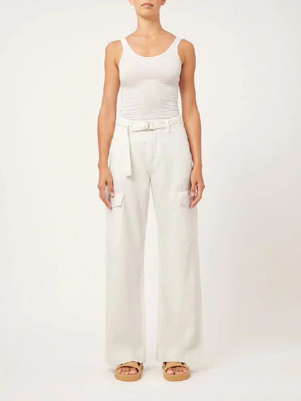 DL1961 Zoie Wide Leg Trousers White Cargo Trousers Wedding White