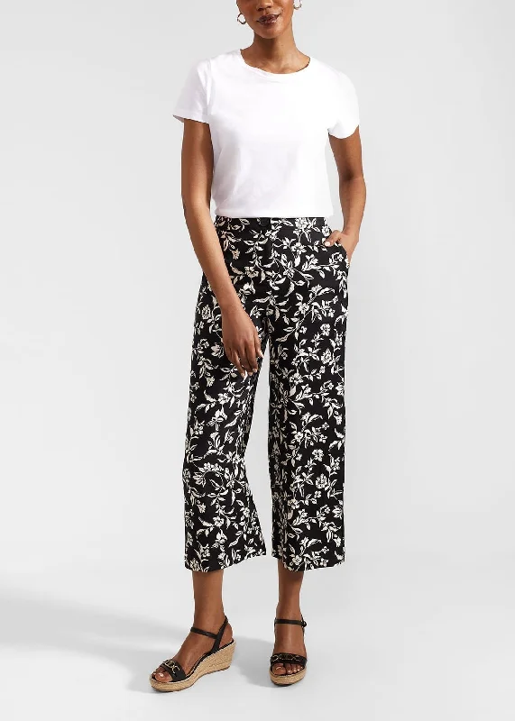 Eve Crop Trouser 0224/8592/9021l00 Black-Cream Trousers Trousers Formal