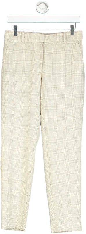 H&M Beige Textured Trousers UK 8 Trousers Pleated Formal