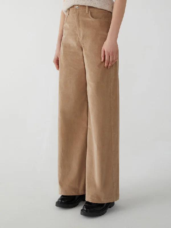 iBlues Magma Corduroy Trousers Ecru Trousers Palazzo Wide Leg