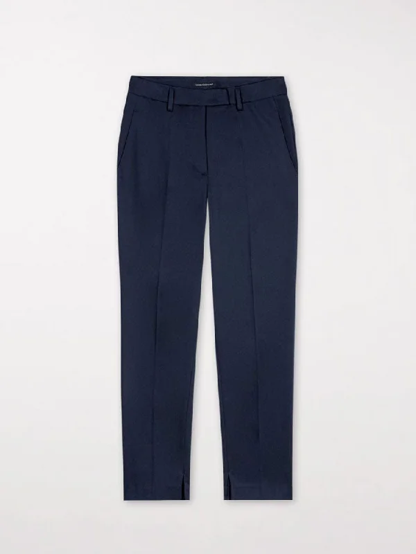 Luisa Cerano Gabardine Tapered Trousers Dark Navy Trousers Corduroy Warm