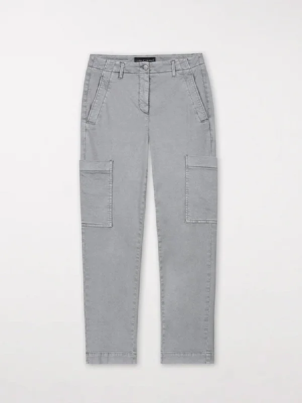 Luisa Cerano High-Stretch Tapered Denim Trousers Soft Grey Trousers Essential Wardrobe