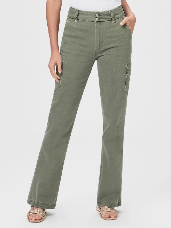 Paige Dion Cargo Trousers Vintage Ivy Green Trousers Bridal Satin