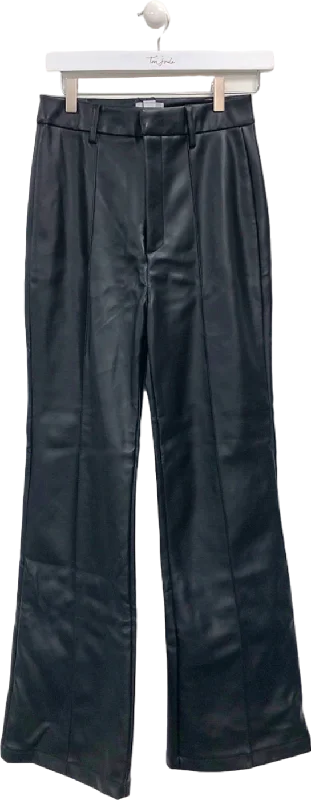 STYLECHEAT Black High Waisted Faux Leather Trousers UK 8 Trousers fashionable chic