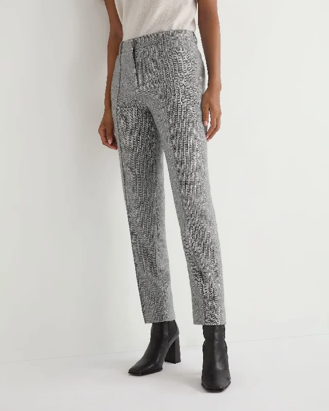 Women's Harper Herringbone Trouser Grey Trousers luxurious high-end