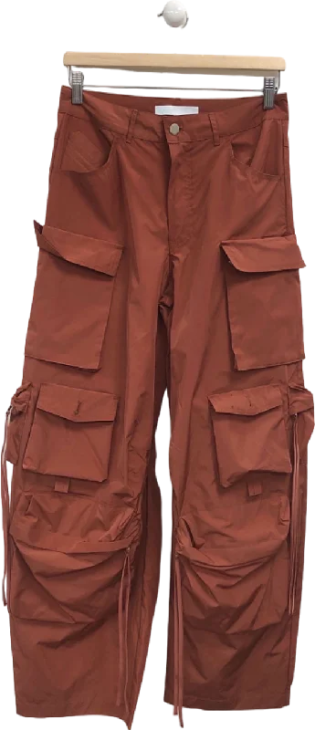 Leem Rust Cargo Trousers UK S Trousers Denim Distressed