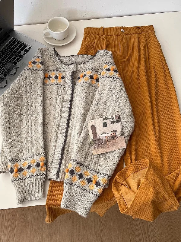 Fashionable long-sleeved knitted cardigan S4729 Zippered Front Buttoned Front Snap Front Fashionable long-sleeved knitted cardigan S4729 Zippered Front Buttoned Front Snap Front