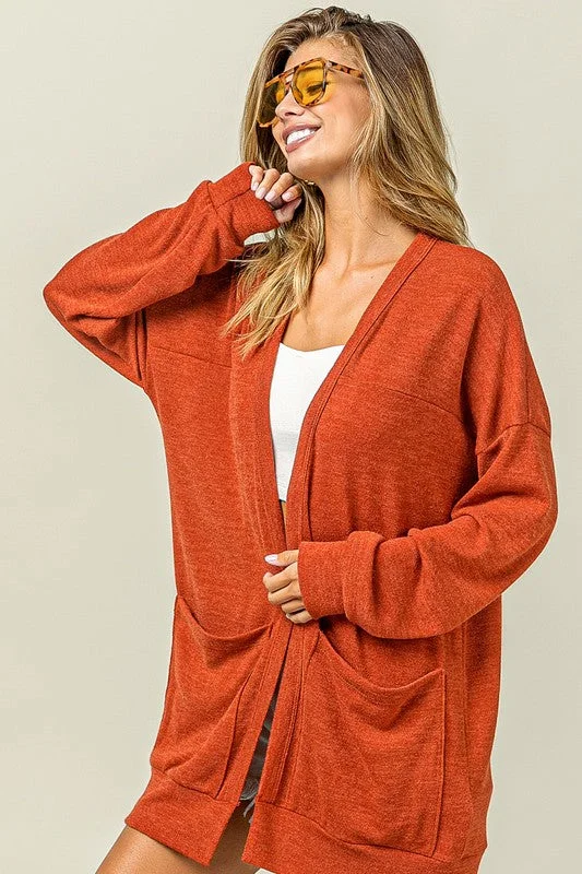 Double Pocket Cardigan Thin Thick Dense