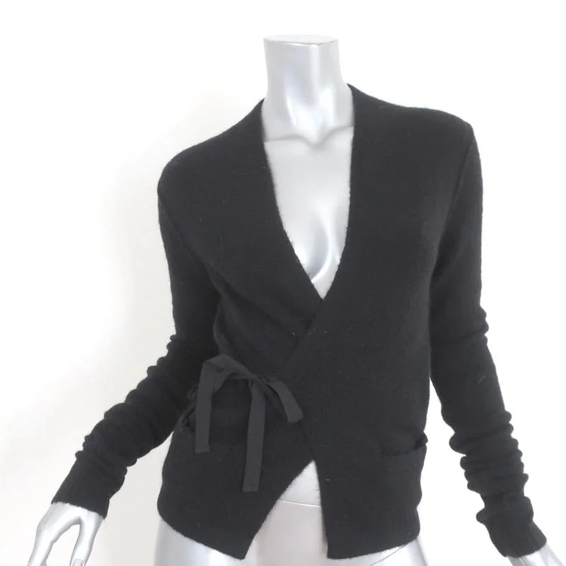 Isabel Marant Etoile Wrap Cardigan Sweater Black Alpaca-Blend Size 38 Jersey Fabric Tulle Fabric Batik Fabric