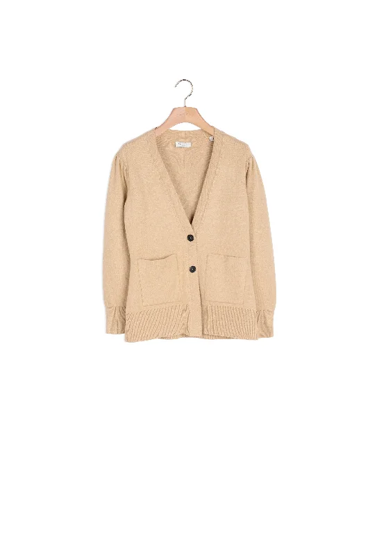 Cardigan long boutonné Real Fur Shearling Chenille