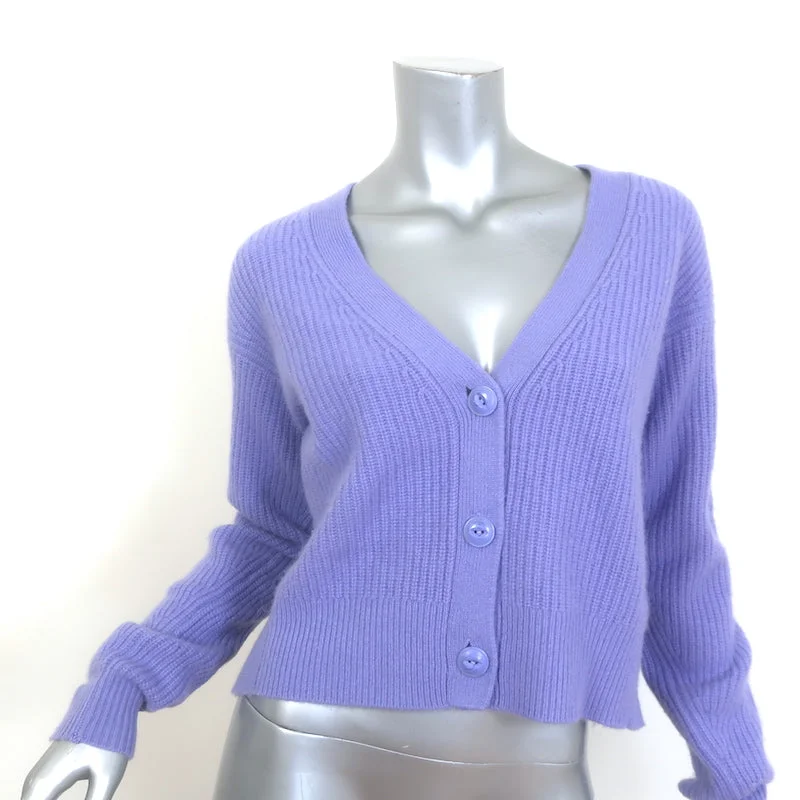 Rag & Bone Pierce Cashmere Cardigan Lavender Ribbed Knit Size Extra Small Open Front Closed Front Wrap Front