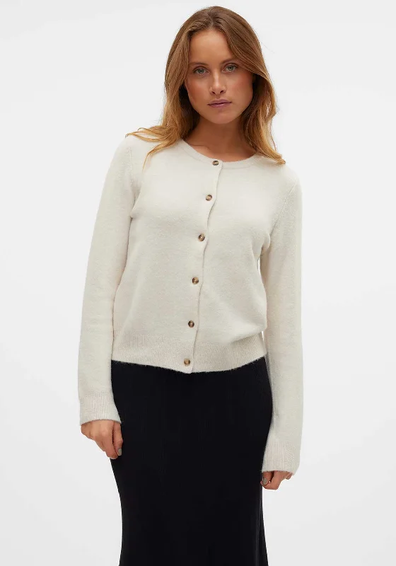 Vero Moda Lucille Knit Cardigan, Beige Asymmetrical,ymmetric Pencil Cardigan